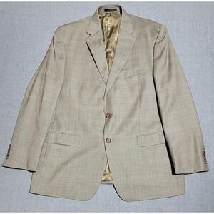 Lauren Ralph Lauren Sport Coat Blazer 44R Beige Tan Wool Blend Lord & Taylor